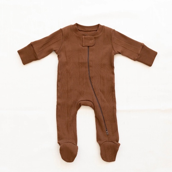 Fin & Vince New-Grain footed long john Chocolate 3-6 Months - Picture 2 of 3